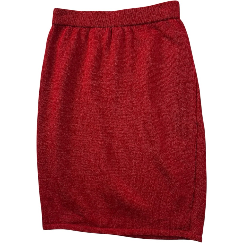 St. John Collection Red Knit Pencil Skirt